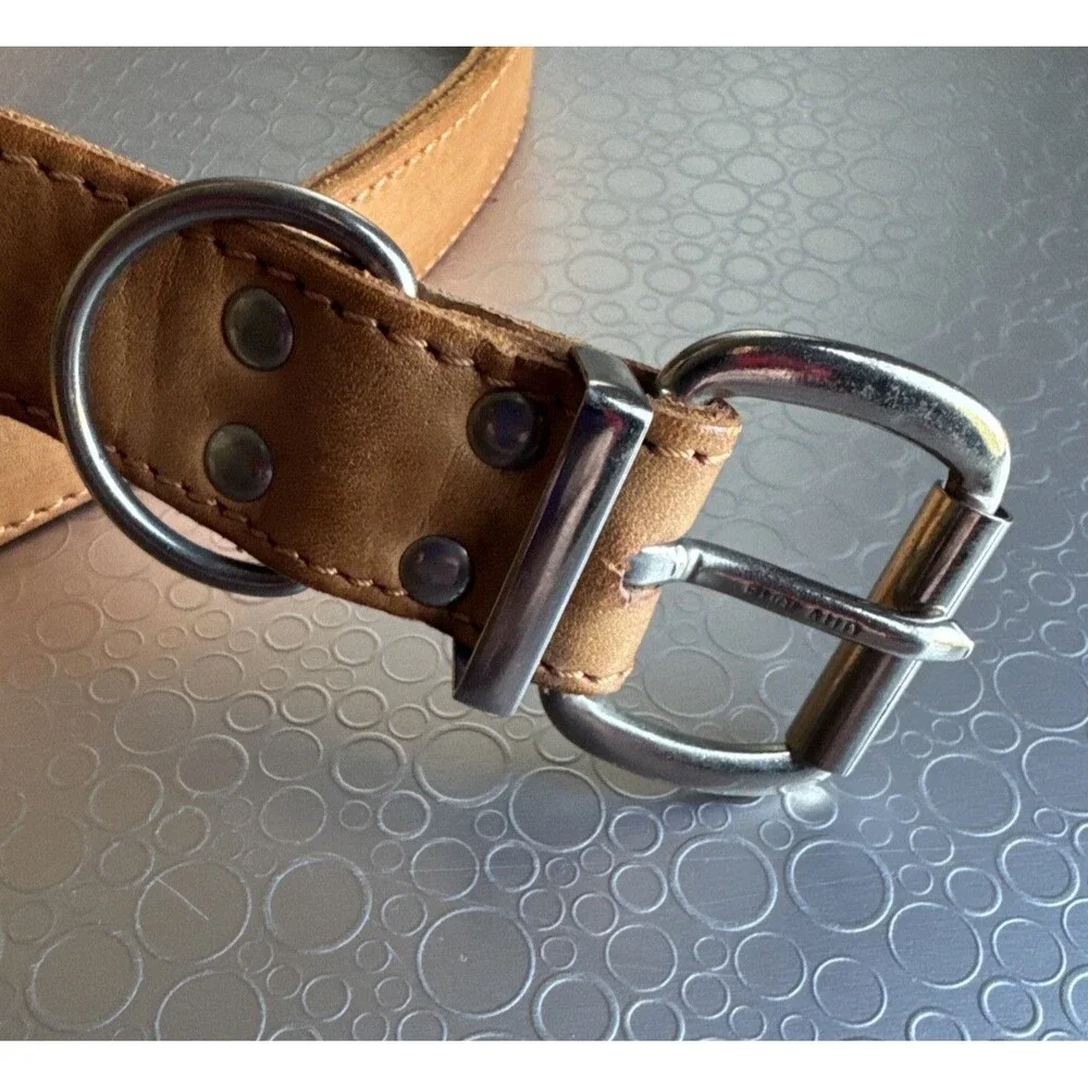 Vintage Lambert Kay Leather Dog Collar Size 34 Made in England Large Breeds